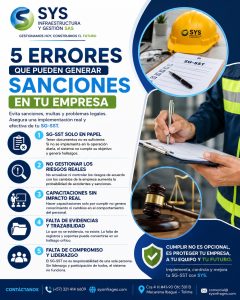 5 errores en SG-SST que pueden generar sanciones a tu empresa 👷🏼📉